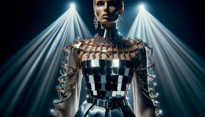 Арт-объект или одежда: металлические скульптурные наряды на подиумах.