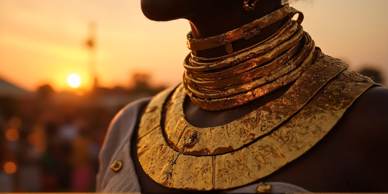 Африканские ритуальные металлические ожерелья